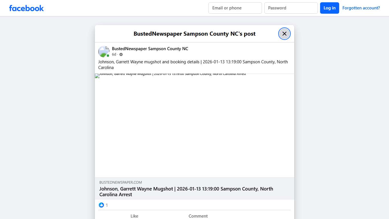 Johnson, Garrett Wayne... - BustedNewspaper Sampson County NC | Facebook